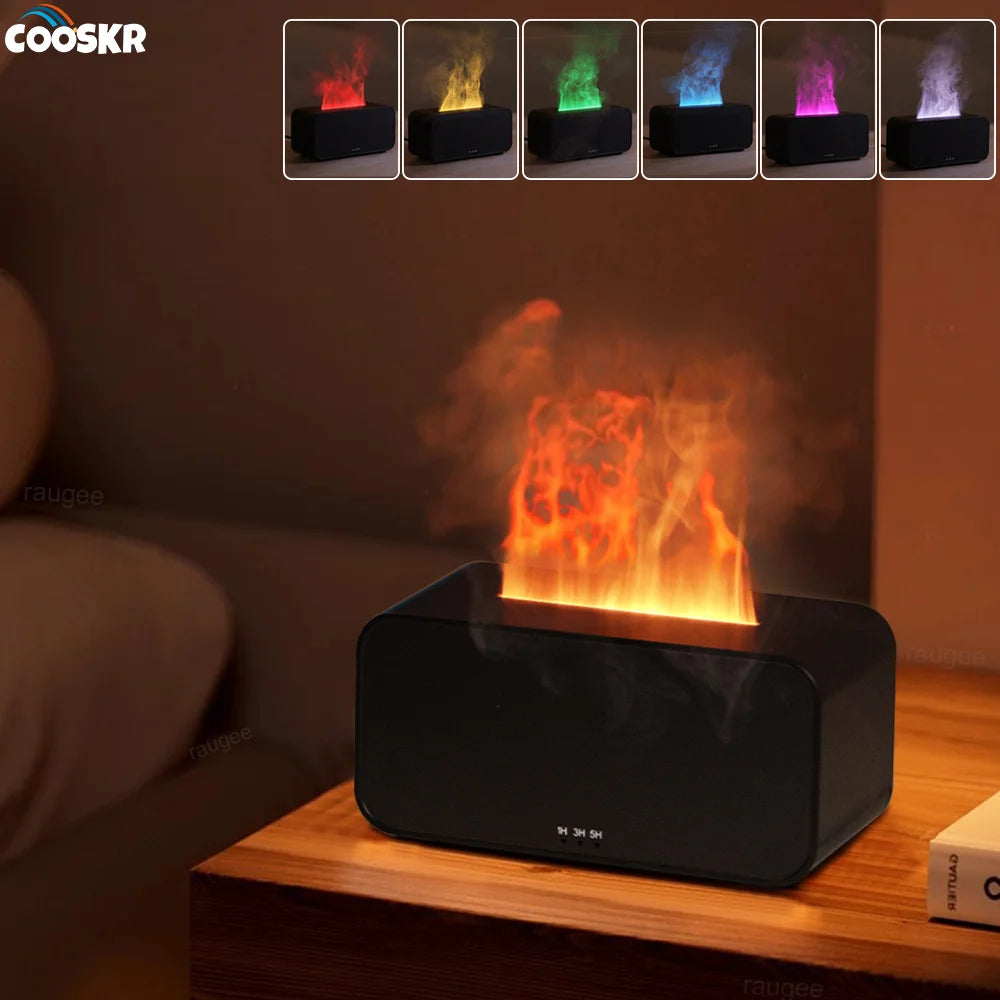 Air Aroma Humidifier Diffuser Essential Oils Humidifiers Mini Flame Automatic Fragrance Diffuser Home Humidifier With LED Light Beauty World Shop