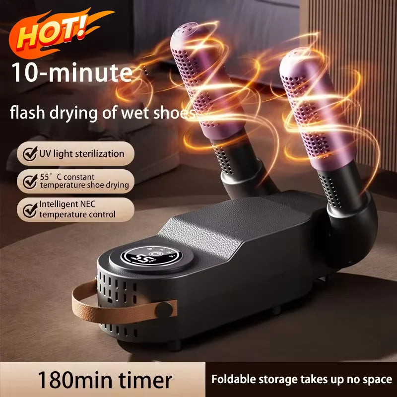 Intelligent Shoe Dryer Purple Light Deodorizing Portable Foldable Dryer Timer Autumn Winter Home Electric Foot Boot Dryer 2026 Beauty World Shop