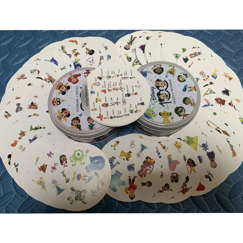 Disney Card Board Game 100th Anniversary Iron Box Card Frozen Princess 2 to 8 Player Family Holidays Camping Christmas Kids Gift Beauty World Shop