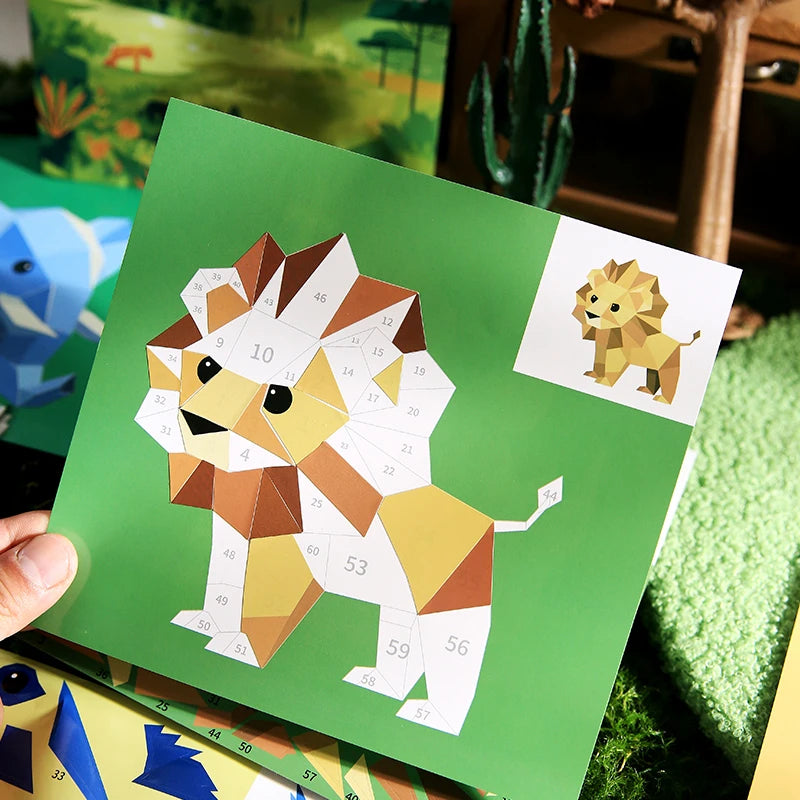 Mr Paper 12pcs/bag Sticker Book Students' Handmade 3D Geometric Collage DIY Stickers Early Educational Stickers For Journal Beauty World Shop