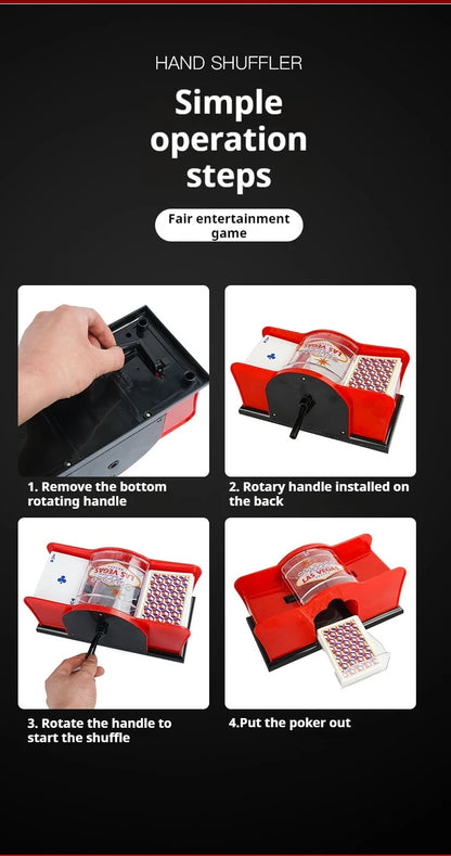 Red/Black Manual Card Shuffler 2 Deck with Hand Crank, Card Shuffler for Blackjack, UNO, Poker, Playing Card Dealer Machine Beauty World Shop
