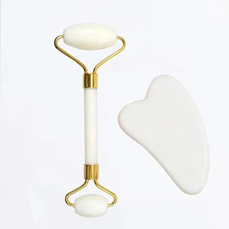 Natural Jade Roller Face Gua Sha, Natural Stone, Body Neck Massager, Acupoint, Eye Care Spa Massage Tools Massage Visage Lifting Beauty World Shop