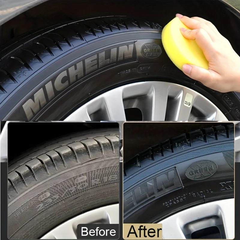 Black Shiny Tire wax - durable, long-lasting protection and repair for all kinds of tires - prevents cracks and whitens Beauty World Shop