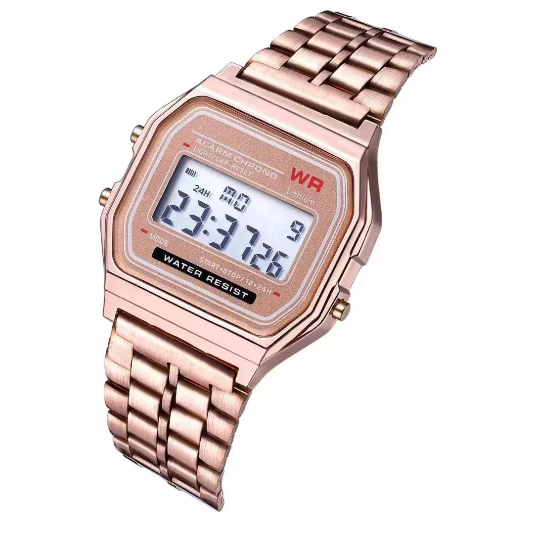F91W Non-Waterproof Steel Band Watch For Women, Men, Business Clock, Multi-Functional LED Digital Sports Watch, Electronic Clock Beauty World Shop