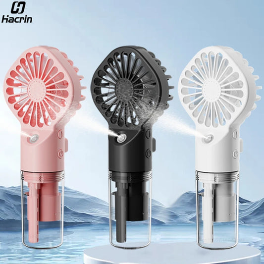 Portable Humidifier Fan Mini Handheld Mist Fan Portable USB Rechargeable Handheld Fan with Humidifier Mini Water Spray Hand Fan Beauty World Shop