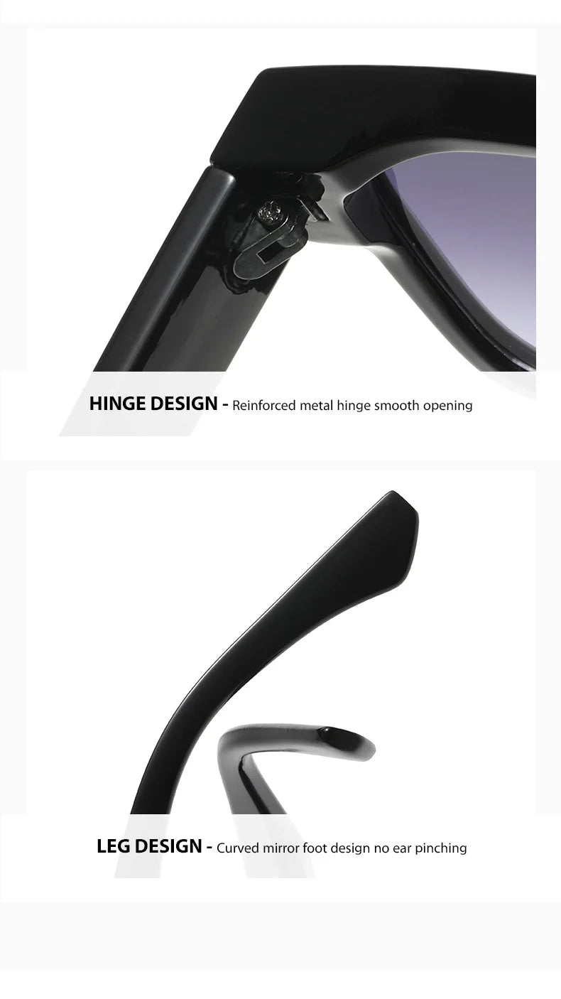 Light Luxury Square Sunglasses Minimalist Design Elegant Unisex Uv400 Protection Sun Glasses 9017 Beauty World Shop