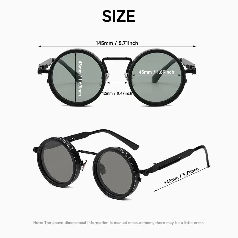 ND Dimming Glasses Polarized Sunglasses Men Women Round Retro Punk Driving Eyeglasses Outdoor Shades UV400 Adjustable Eyewear Beauty World Shop