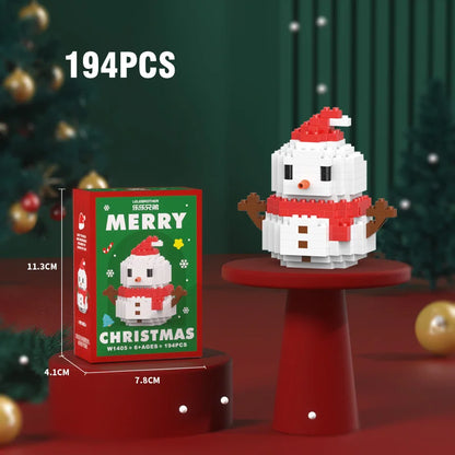 Christmas Building Block Santa Claus Snowman Elk Tree Micro Brick Puzzle Assembly Model Home Decoration Xmas Party Gift Kid Toy Beauty World Shop