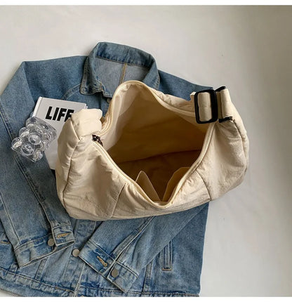 Trendy Women's Soft Cloth Shoulder Bag Solid Color Student 2026 Spring Y2k Casual Style Big Handbags Crossbody Bags for Women Beauty World Shop