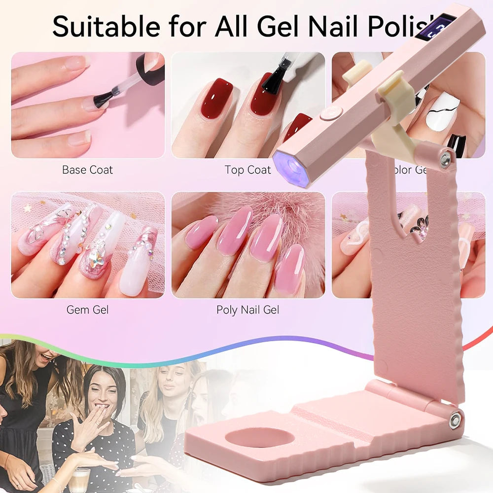 YIKOOLIN Convenient Handheld Nail Dryer Lamp UV/LED Nail Curing All Gel Polish Nail Art Tool Nail Art Convenient Nail Lamp Beauty World Shop