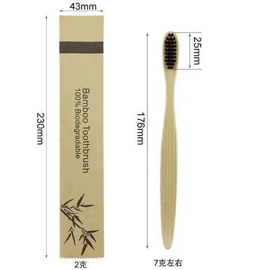 10Pcs Colorful Natural Bamboo Toothbrush Soft Bristle Charcoal Teeth Whitening Bamboo Toothbrushes Soft Dental Oral Care Beauty World Shop