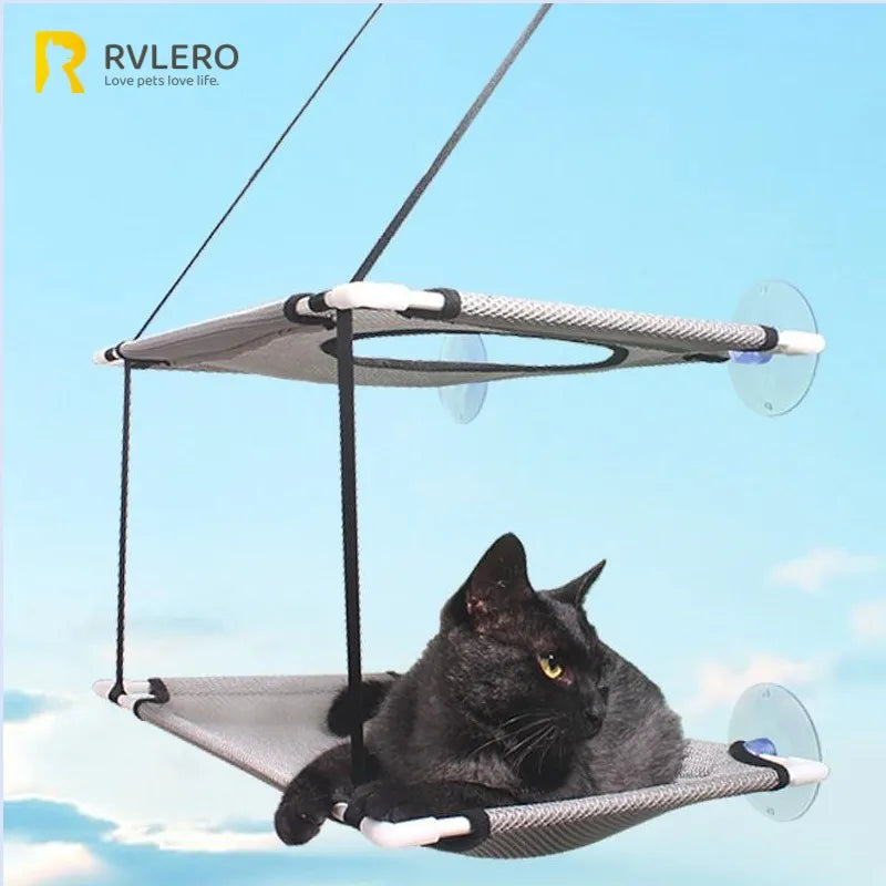 Cat Hammock Window Bed Kitten Sunny Seat Hanging Mount Beds Cat Sofa double-decker tunnels Suction Cup Wall Pet Hanging Winter Beauty World Shop