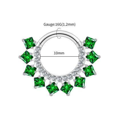 Right Grand ASTM F136 Titanium 16G CZ Hinged Clicker Segment Hoop Ring 8mm/10mm Daith Helix Earring Septum Nose Piercing Jewelry Beauty World Shop