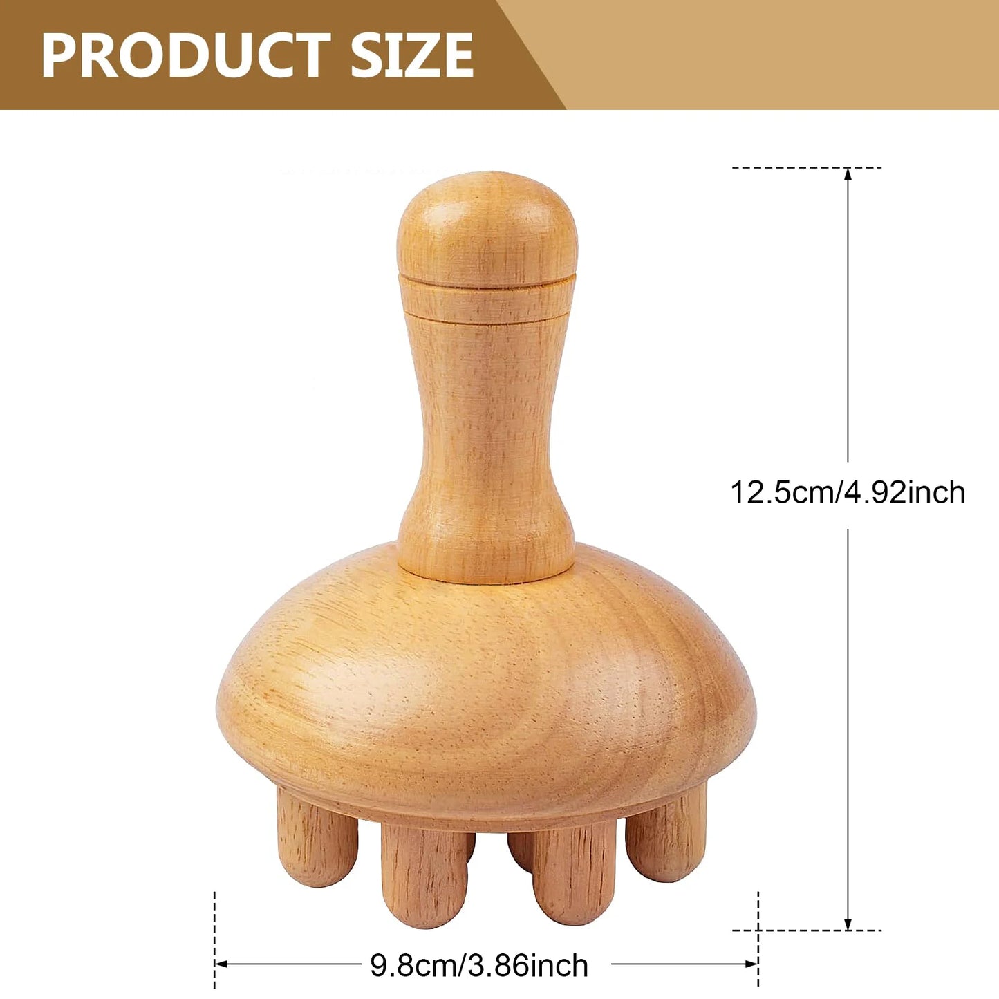 Wooden Mushroom Massager Manual Massage Tool, Wood Mushroom Massage Tools Muscle Tension Local Fat Gua Sha for Full Body Use Beauty World Shop