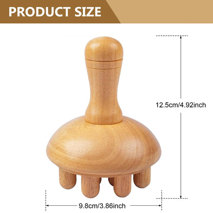 Wooden Mushroom Massager Manual Massage Tool, Wood Mushroom Massage Tools Muscle Tension Local Fat Gua Sha for Full Body Use Beauty World Shop