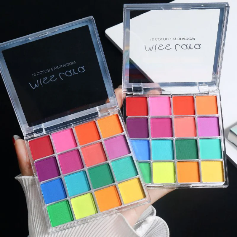 16 Grid Rainbow Solid Gradient Disc, Long-Lasting High Saturation, Gradient Blending Powder, Gradient Effect, Creative Nails Beauty World Shop
