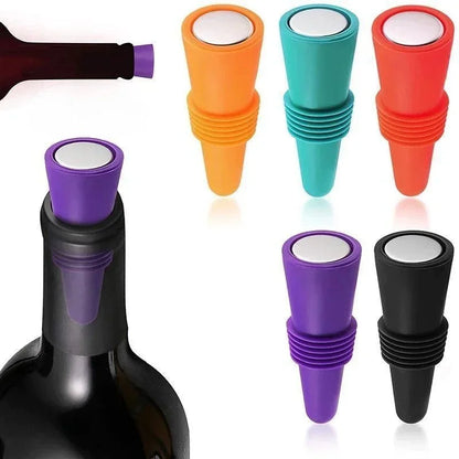 1PC Silicone Wine and Beverage Bottle Cap Set Leak Proof Champagne Bottles Sealer Stoppers Wine Cork Saver Stopper Reusable Beauty World Shop