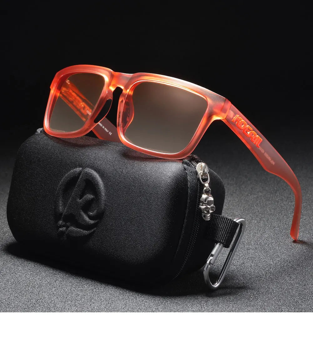 KDEAM Men's Polarized Sunglasses Square Casual Outdoors Sun Glasses Women Unisex Sunglass For Couple With Zipper Case Beauty World Shop