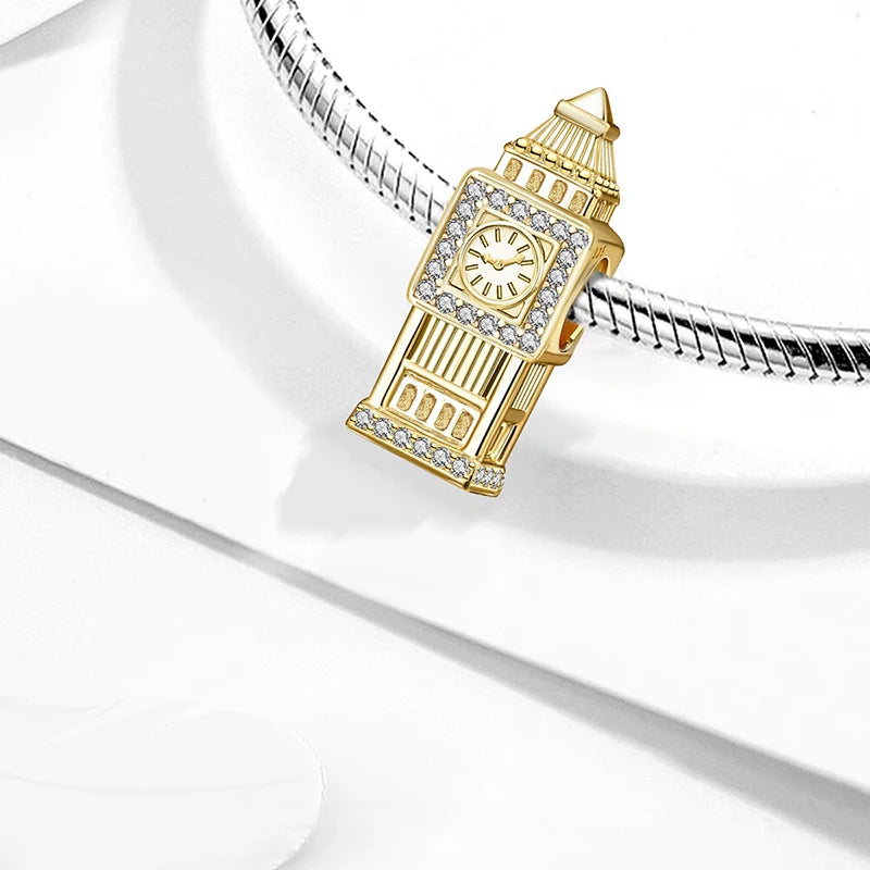 Shecharms 925 Sterling Silver Love Heart Firefly Golden Series Charms Fit DIY Making Bracelet Necklace High Quality Fine Jewelry Beauty World Shop