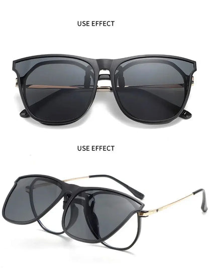 Polarized Clip On Sunglasses Men Women Car Driver Goggles Night Vision Eyewear Anti Glare Vintage Square Sun Glasses Beauty World Shop