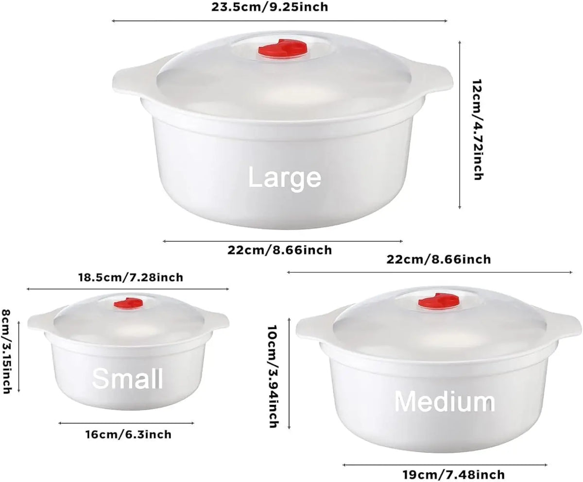 Microwave Oven Special Box Heated Soup Pot RiceSteamed Hot SteamedBuns with Lid Eco-friendly FoodGrade KitchenTool Beauty World Shop