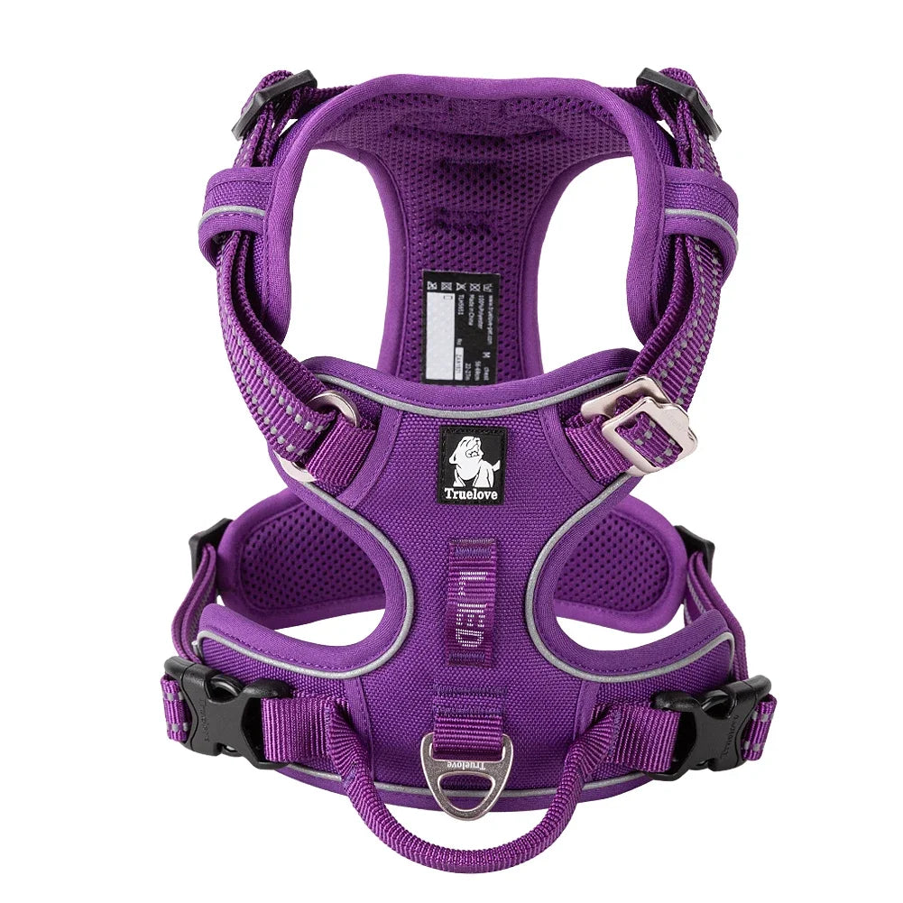 TRUE LOVE Pet Harness No Pull Nylon Reflective Dog Harness Adjustable Comfortable Control Step-in Brilliant Truelove TLH5654 Beauty World Shop