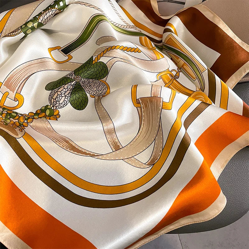 68cm Women's Simulated Silk Square Scarf Fashionable and Versatile High-end Scarfs Bag Clothing Accessories Square Scarf Beauty World Shop