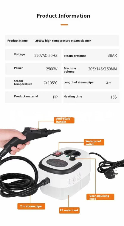 Steam Cleaner High Temperature Sterilization Air Conditioning Kitchen Hood Home /Car Steaming Cleaner 220V EU Plug Beauty World Shop