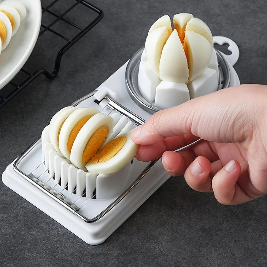 Multifunctional PP Base egg cutter 2-in-1 stainless steel wire pull egg cutter for hanging high-quality kitchen accessory tools Beauty World Shop
