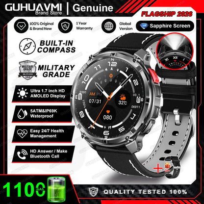 2026 New T-Rex3 Pro 1100mAh Battery Smart Watch GPS path 5ATM Waterproof Sports Run tracker Outdoors Compass Military Smartwatch Beauty World Shop