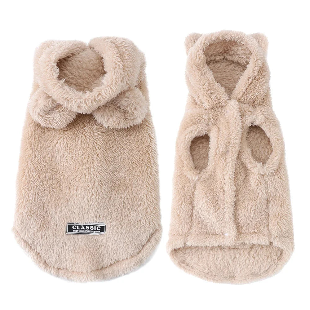 Dog Clothes For Small Medium Dogs Cats Autumn Winter Warm Dog Hooded Clothing Soft Kitten Vest Coat Yorkshire Jacket Pet Outfits