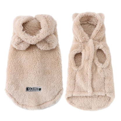 Dog Clothes For Small Medium Dogs Cats Autumn Winter Warm Dog Hooded Clothing Soft Kitten Vest Coat Yorkshire Jacket Pet Outfits