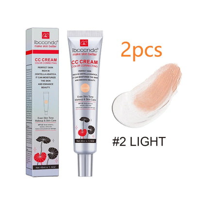 45ml Color Correcting CC Cream Facial Centella Asiatica Repair BB Cream Natural Concealer Whitening Liquid Foundation Cosmetics Beauty World Shop