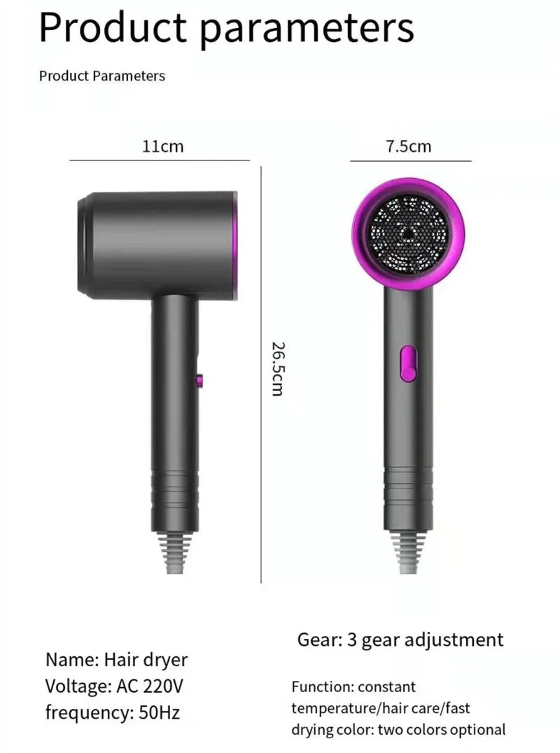 New High-Speed Hair Dryer High-Power Negative Ion Cold And Hot Ultra Silent Professional Hair Dryer For Home Hair Salons Beauty World Shop