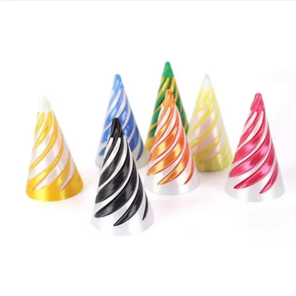 3D Printed Spiral Cone Pyramid Passthrough Sculpture Pass Through Pyramid Toy Mini Vortex Thread illusion Cone Spiral Ornament Beauty World Shop