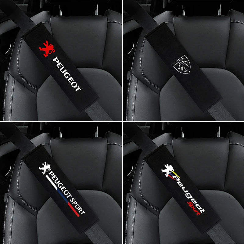 2PCS Car Interior Accessories Auto Seat Belt Cover Shoulder Pads For Peugeot 206 307 308 3008 207 208 407 508 2008 Car Styling Beauty World Shop