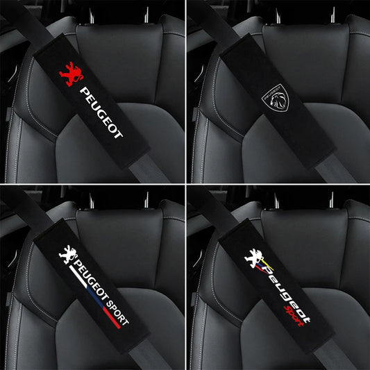 2PCS Car Interior Accessories Auto Seat Belt Cover Shoulder Pads For Peugeot 206 307 308 3008 207 208 407 508 2008 Car Styling Beauty World Shop