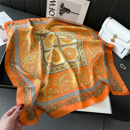 2025 New Fashion Luxury Printed Square Shawl Women 70x70cm Pashmina Silk Scarf Neck Headband Bandana Beauty World Shop