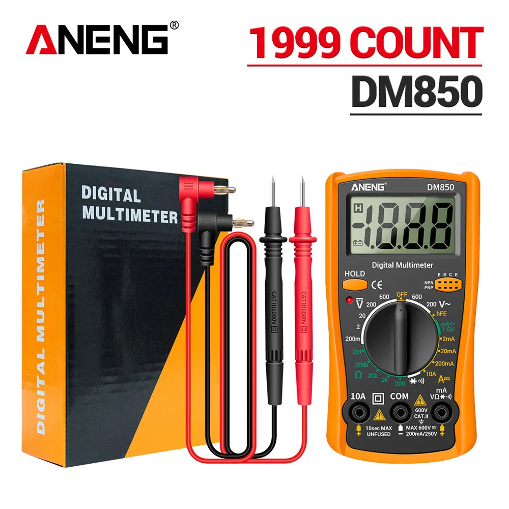 ANENG DM850 Digital Multimeter Automatic Professional 1999 Counts Auto AC/DC Votage Tester Ohm Current Ammeter Detector Tool Beauty World Shop