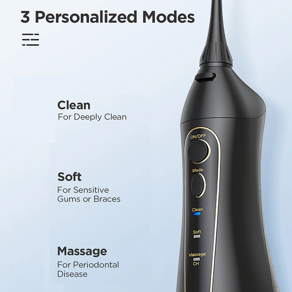 Fairywill Water Flossers for Teeth 300ML Oral Irrigator Rechargeable Portable Dental 3 Modes Water Tank Waterproof Teeth Cleaner Beauty World Shop