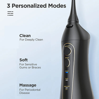 Fairywill Water Flossers for Teeth 300ML Oral Irrigator Rechargeable Portable Dental 3 Modes Water Tank Waterproof Teeth Cleaner Beauty World Shop