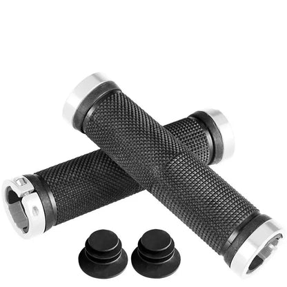 MTB Bicycle Rubber Grips Alloy Lock Bilateral Lock Handlebar Grips Anti Slip Cycling Handlebar Sleeve BMX Bicycle Accessories Beauty World Shop