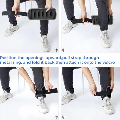1Pair Adjustable Ankle & Wrist Weights (0.5kg/1kg) - Neoprene Leg Arm Straps for Running, Yoga - Strength Training for Women Men Beauty World Shop