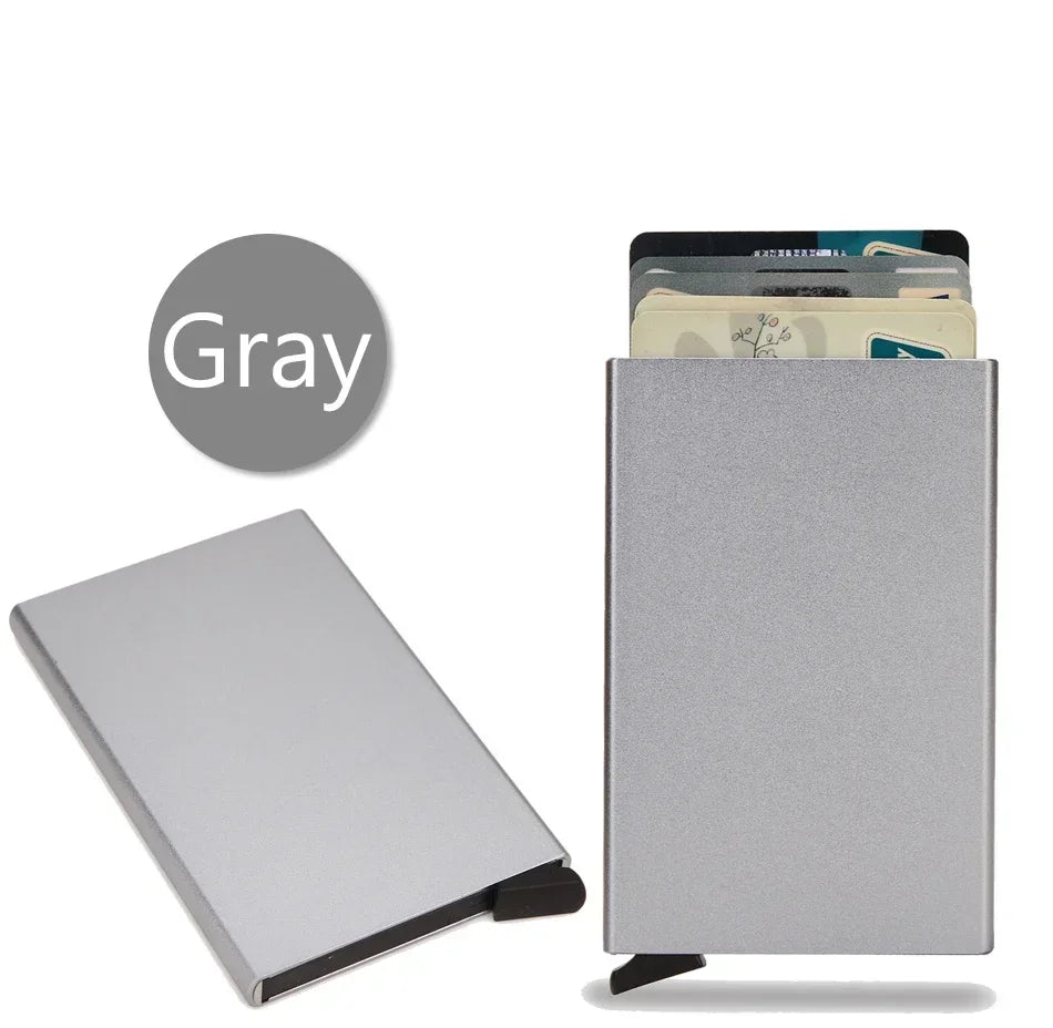 Small and Practical Pop Up Minimalist Smart Wallet Thin Slim RFID Credit Card Holder for Men Women Metal Purse Mini Wallets Beauty World Shop