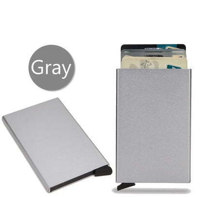 Small and Practical Pop Up Minimalist Smart Wallet Thin Slim RFID Credit Card Holder for Men Women Metal Purse Mini Wallets Beauty World Shop