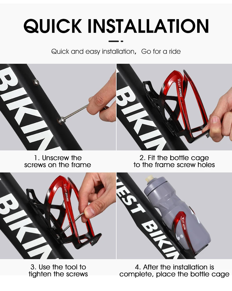 WEST BIKING Bicycle Water Bottle Cage Colorful Gradient Cycling Bottle Holder Ultralight MTB Road Bike Water Bottle Bracket Beauty World Shop