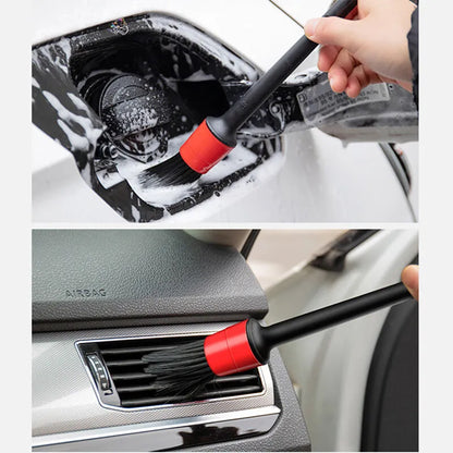 SEAMETAL 5pcs Car Detailing Brush Set Car Dashboard Air Conditioner Air Outlet Wheel Brushes for Car Interior Cleaning Tools Beauty World Shop