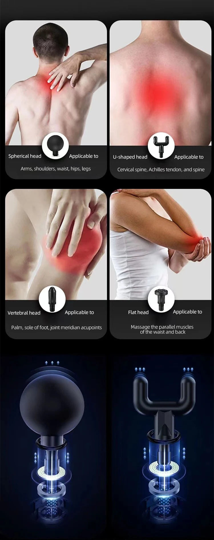 New Upgraded Portable Massage Gun Deep Tissue Muscle Relief Rechargeable Battery, Ideal For Back & Neck,Gift For Everyon Beauty World Shop