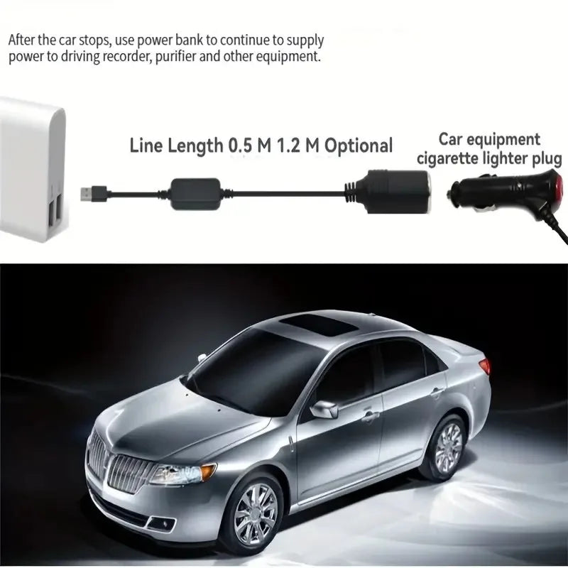 1pc 5V 2A USB To 12V Cigarette Lighter Socket USB Male to Female Cigarette Lighter Adapter Converter Car Electronics Accessories Beauty Trend Shop