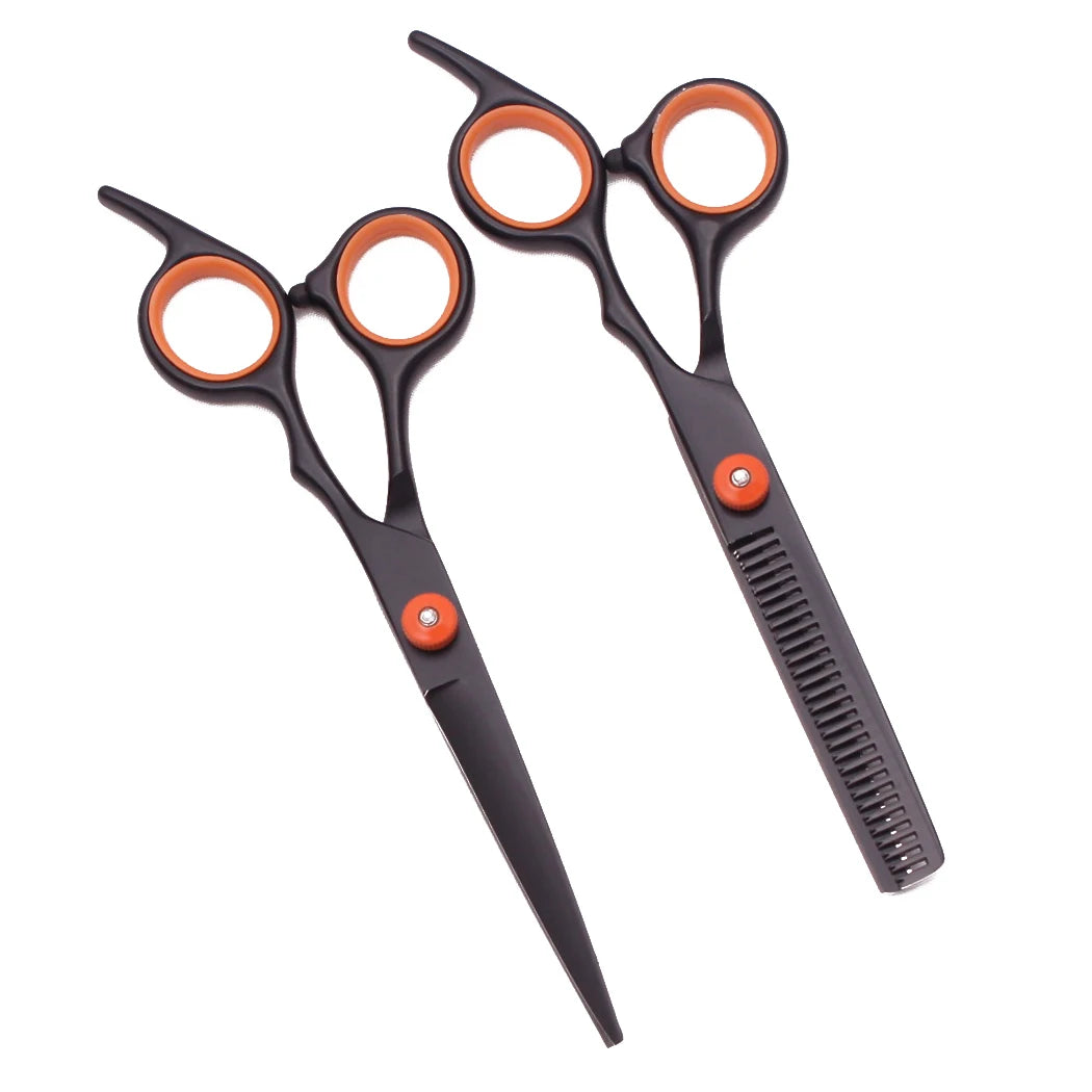 Hairdressing Scissors Japan Stainless Hair Scissors Purple Hair Cutting Scissors Barber Shop Thinning Shears Set Comb C1001 Beauty World Shop